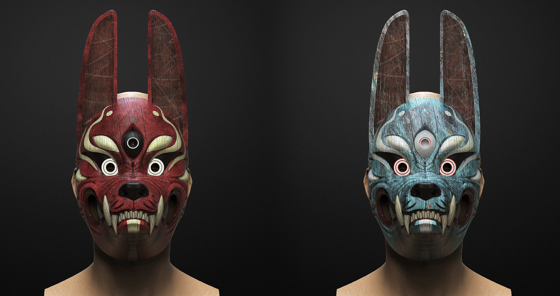 Kitsune Mask from Ghost of Tsushima 3D print model_1