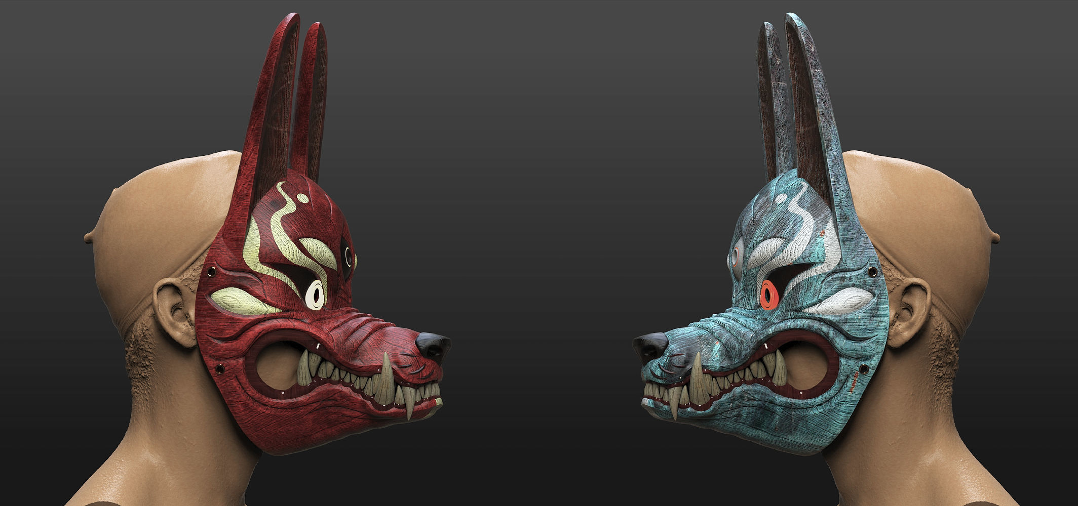 Kitsune Mask from Ghost of Tsushima 3D print model_4