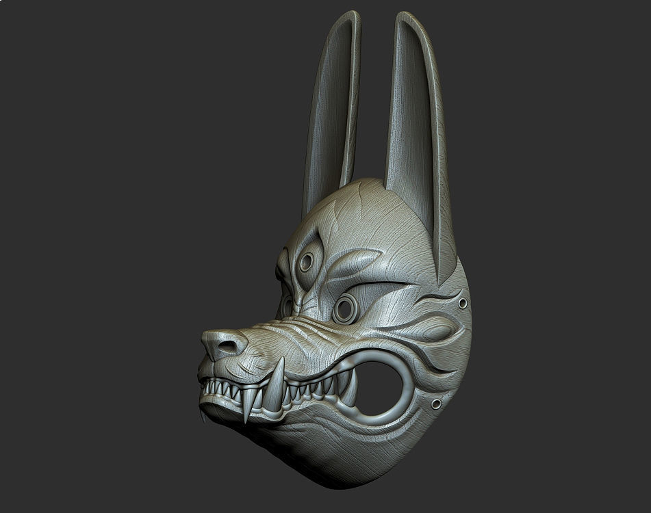 Kitsune Mask from Ghost of Tsushima 3D print model_7