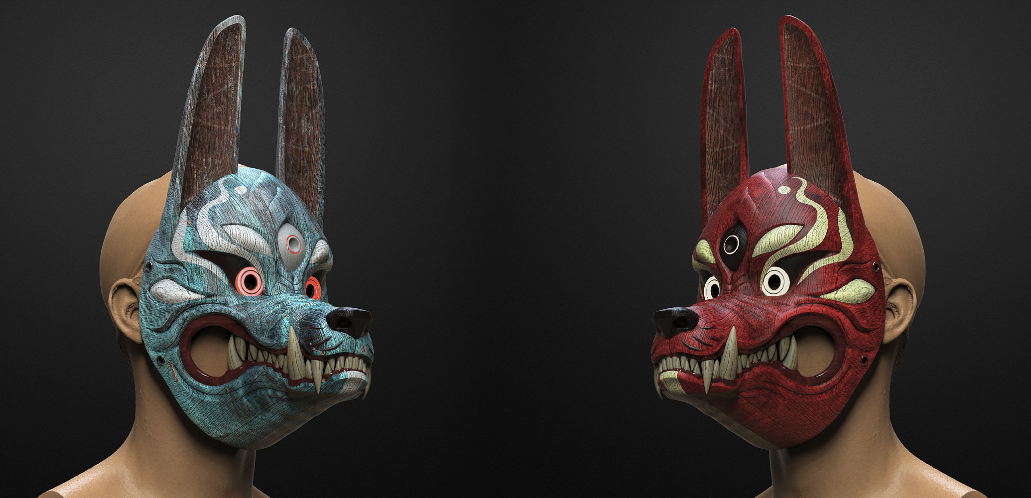 Kitsune Mask from Ghost of Tsushima 3D print model_2