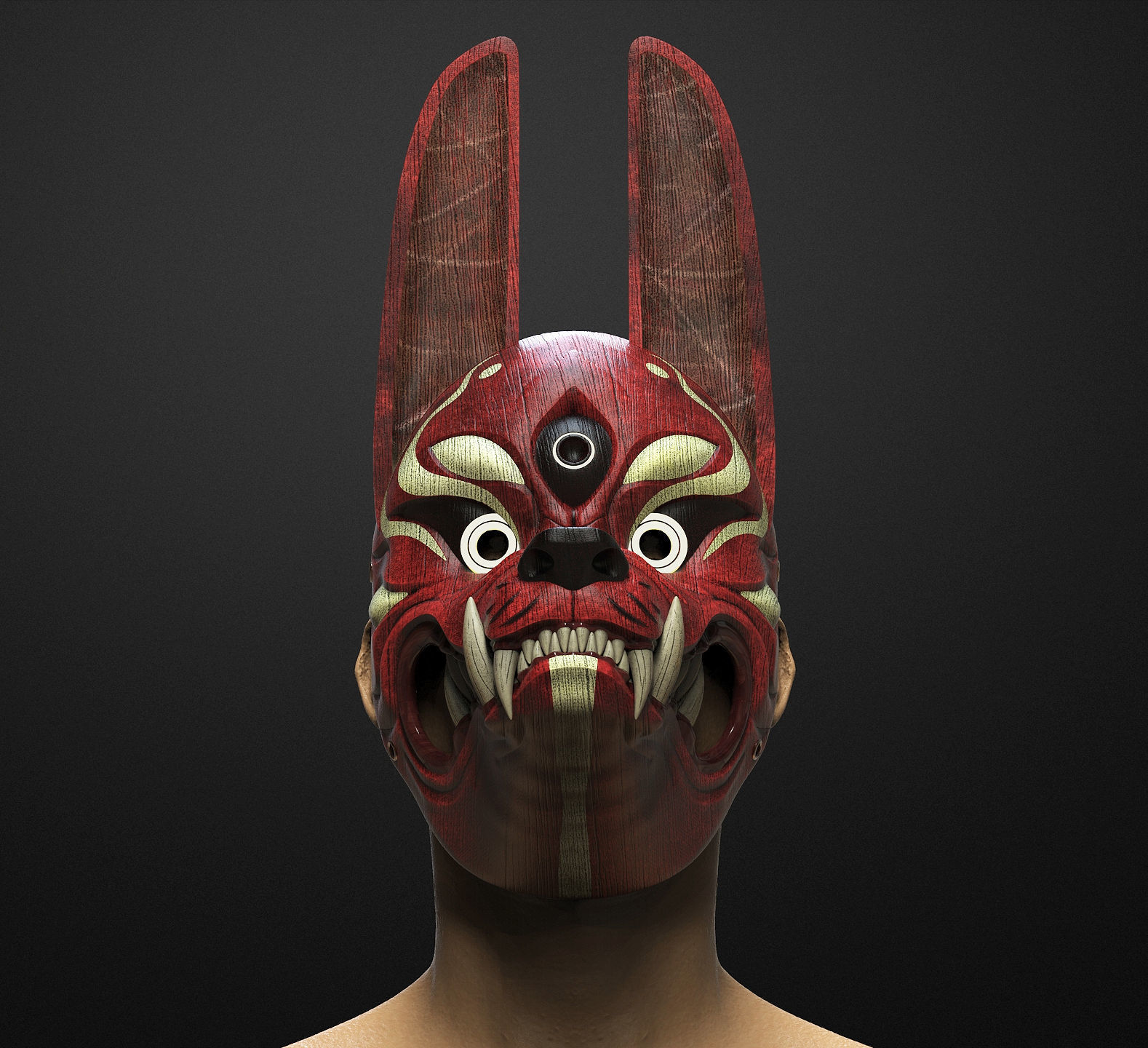 Kitsune Mask from Ghost of Tsushima 3D print model_5