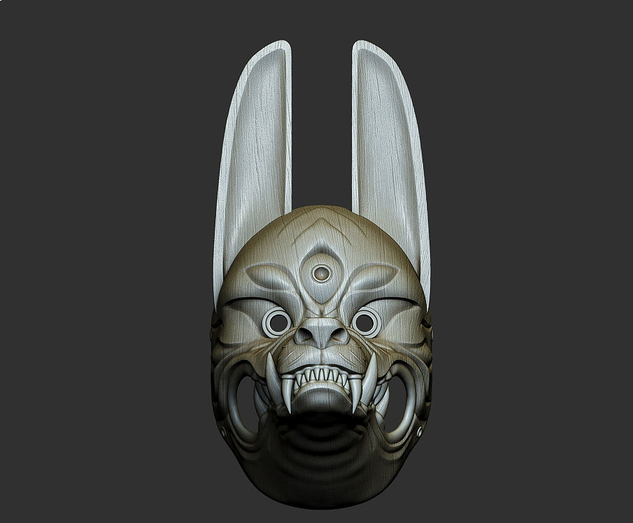 Kitsune Mask from Ghost of Tsushima 3D print model_11