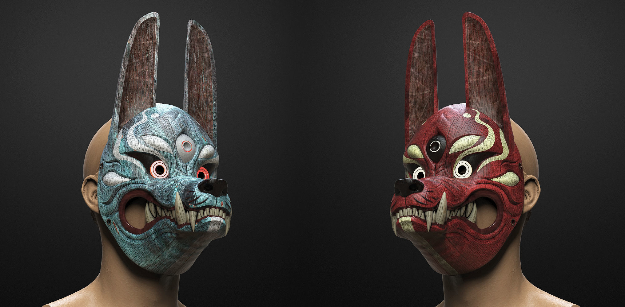 Kitsune Mask from Ghost of Tsushima 3D print model_3