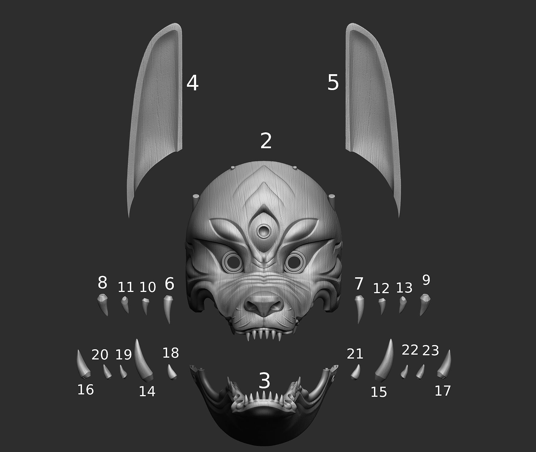 Kitsune Mask from Ghost of Tsushima 3D print model_14
