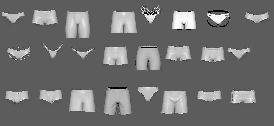 shorts set of underwear 3D model_0
