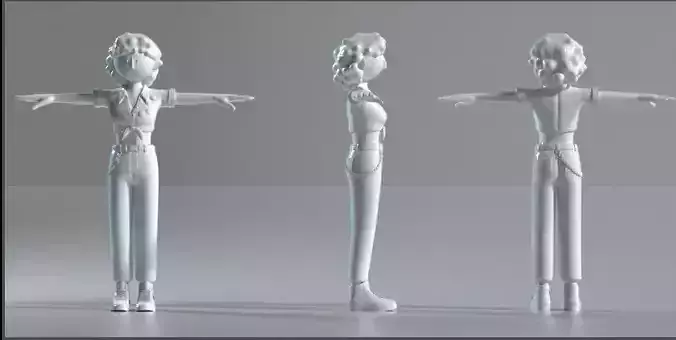 C4D model of mainstream female characters in the 90s 3D model