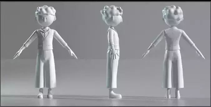 C4D cartoon costume male IP character C4D model white model