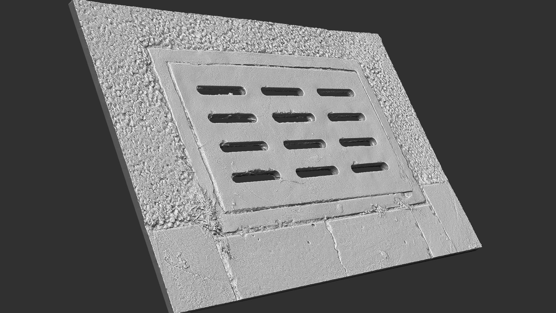 Square manhole cover 3d Scan 3D model_15