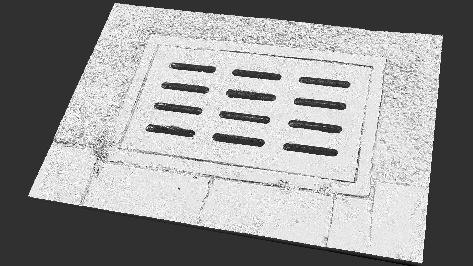 Square manhole cover 3d Scan 3D model_14