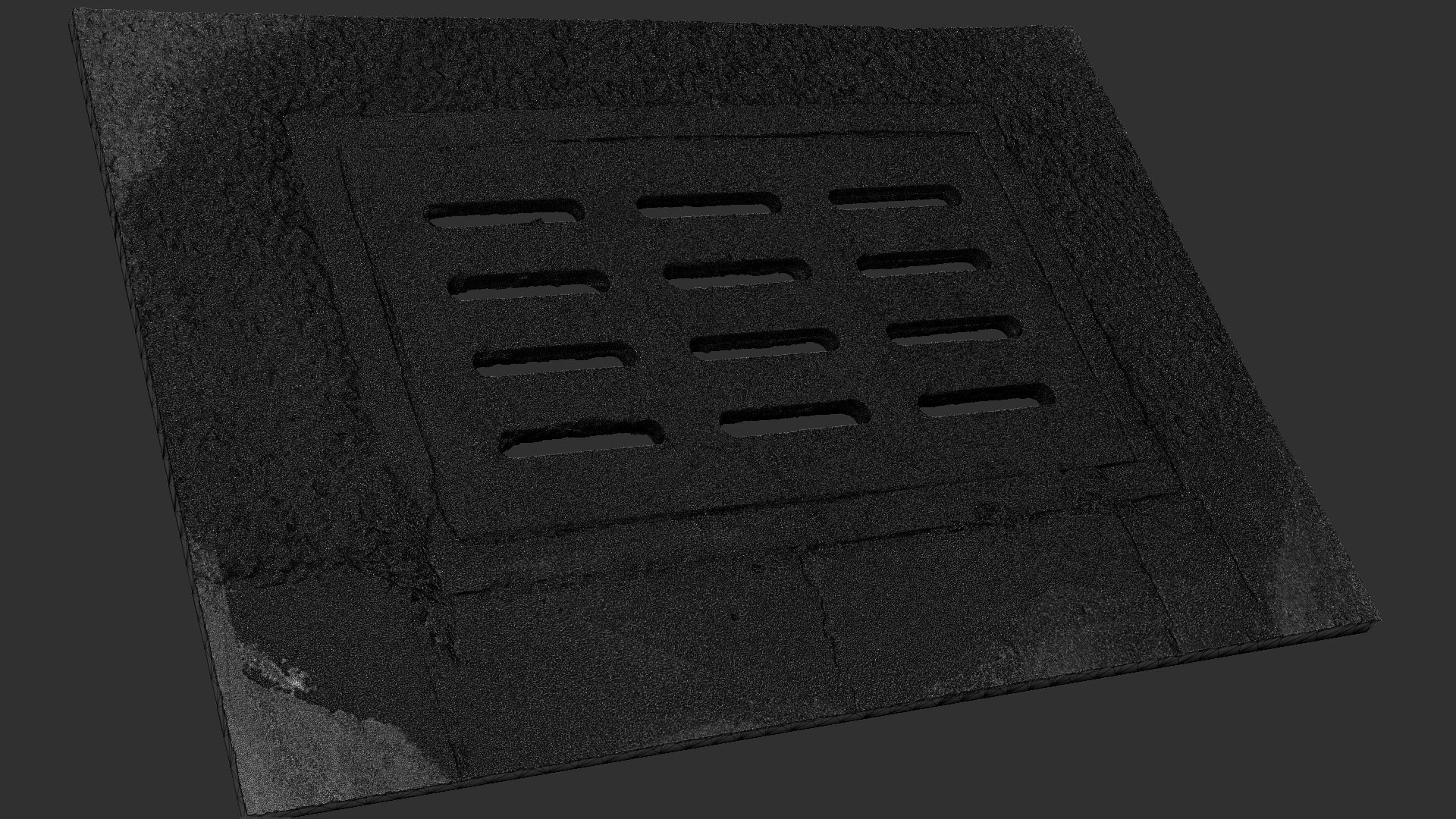 Square manhole cover 3d Scan 3D model_17
