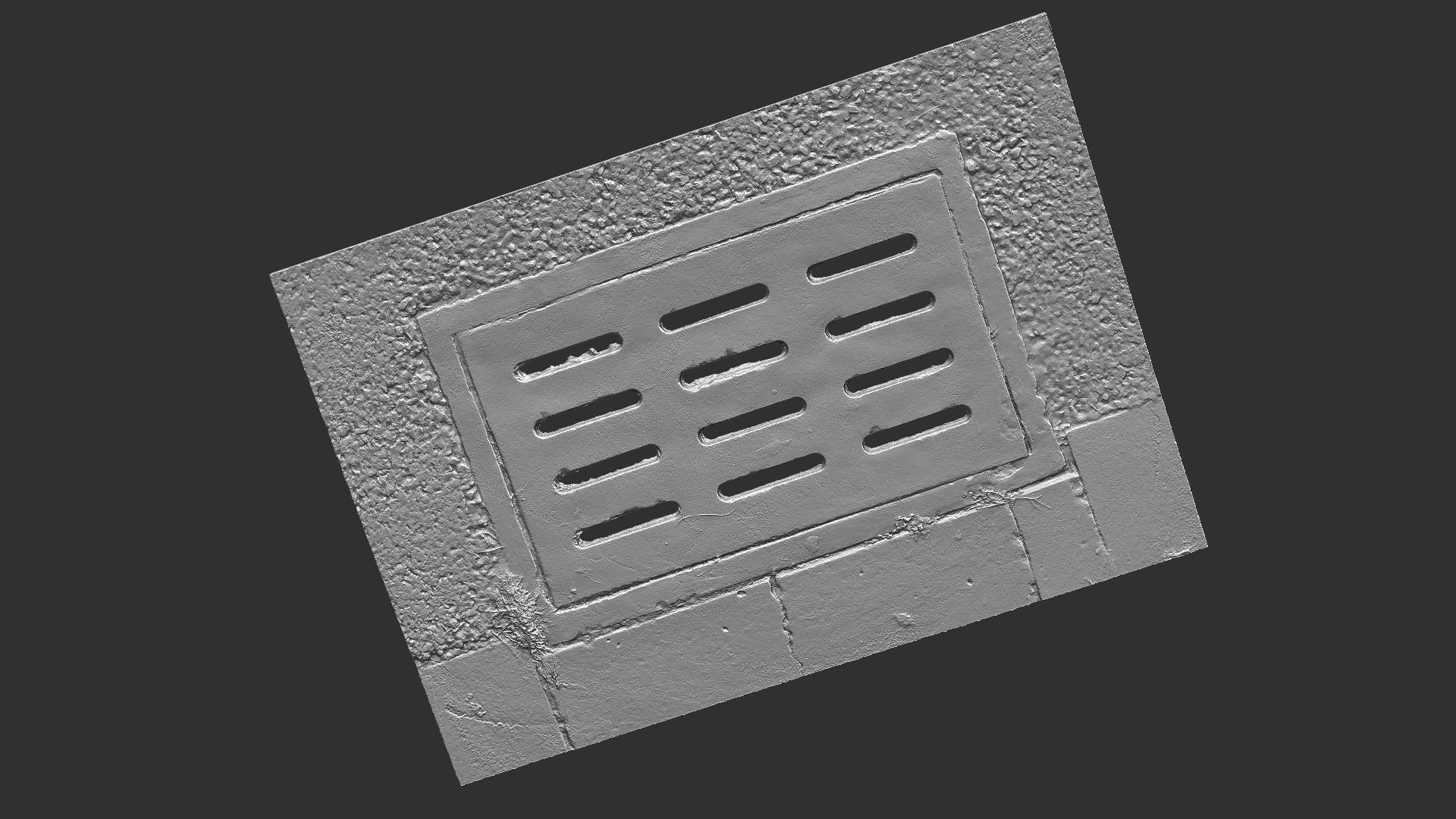 Square manhole cover 3d Scan 3D model_16