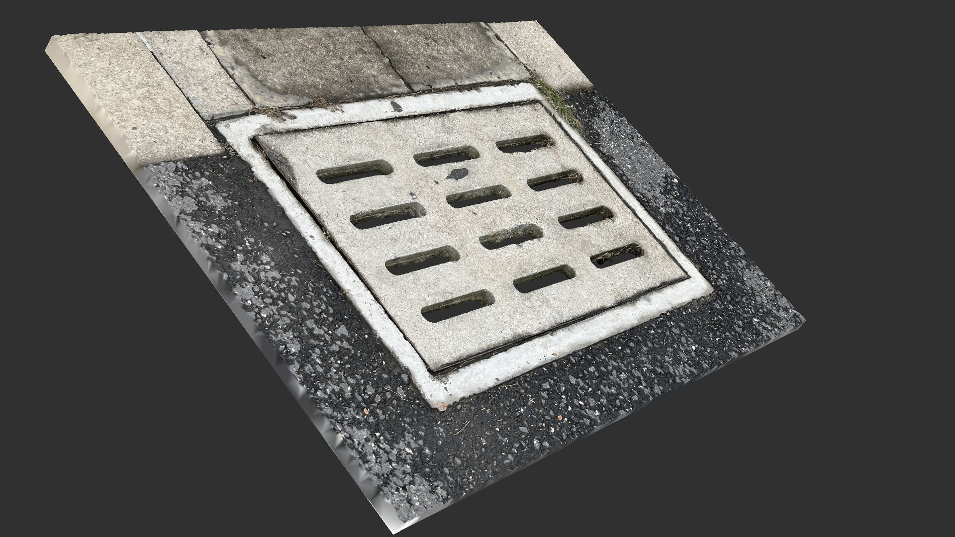 Square manhole cover 3d Scan 3D model_9