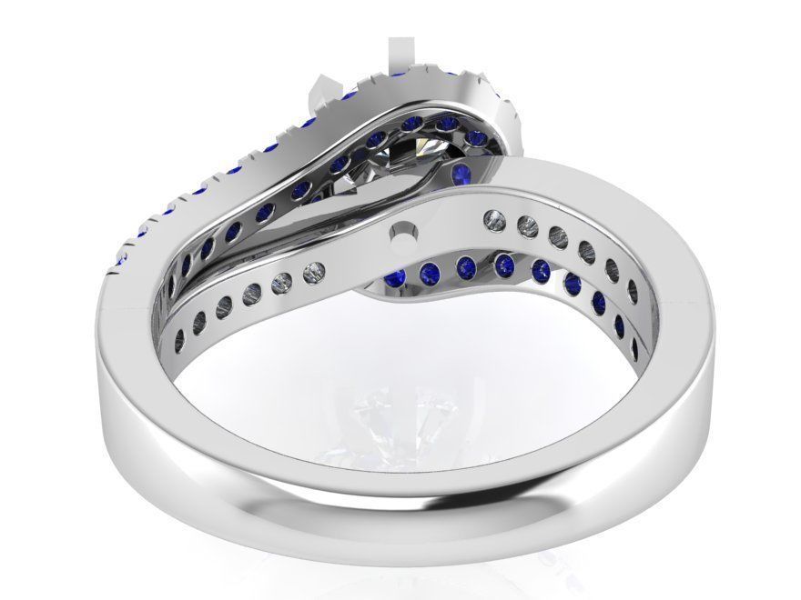 Nice blue and white diamond ring 3315 3D print model 3D print model_3