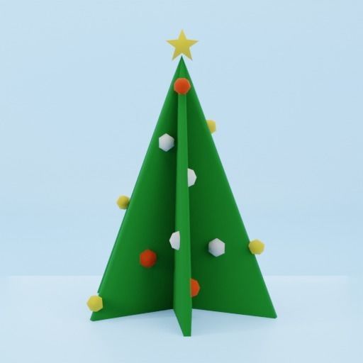 Set of low poly Christmas Tree set B Low-poly 3D model Low-poly 3D model_6