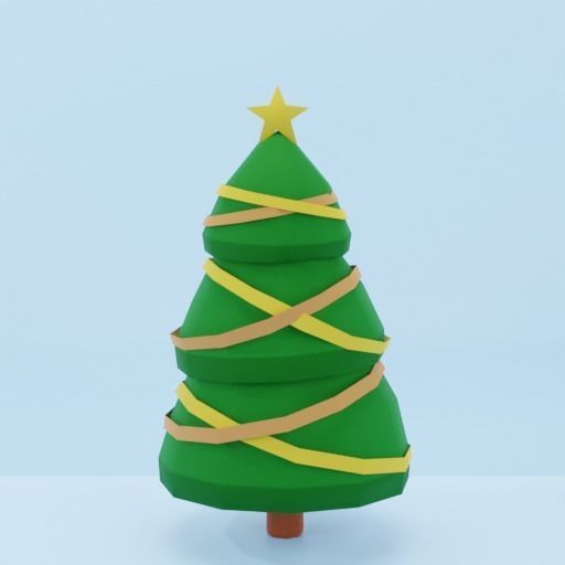 Set of low poly Christmas Tree set B Low-poly 3D model Low-poly 3D model_5