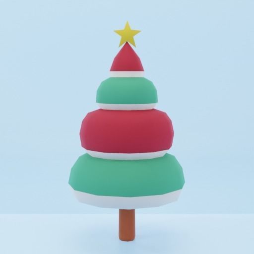 Set of low poly Christmas Tree set B Low-poly 3D model Low-poly 3D model_4
