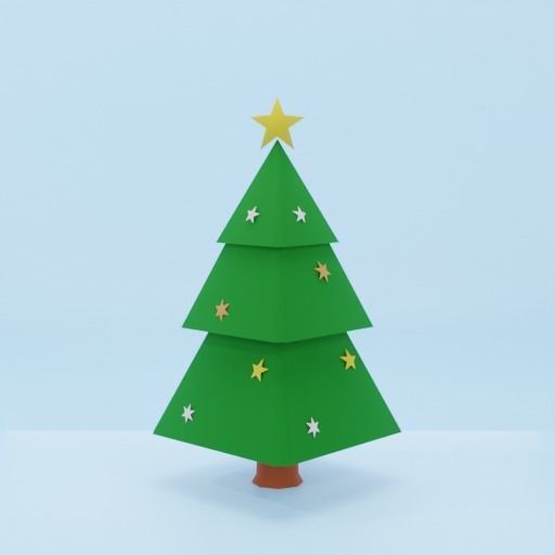 Set of low poly Christmas Tree set B Low-poly 3D model Low-poly 3D model_7