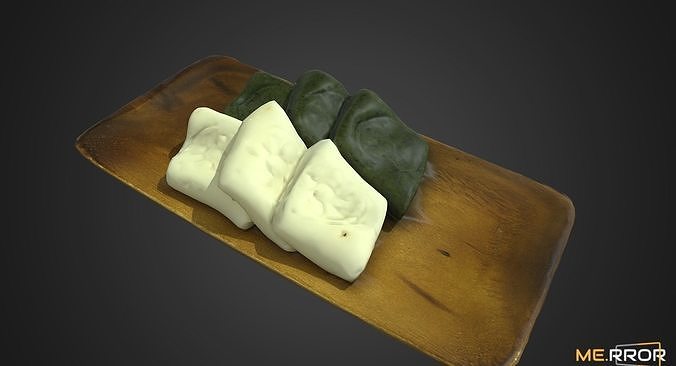 Korean Rice Cake Jeol-Pyeon Low-poly 3D model 6