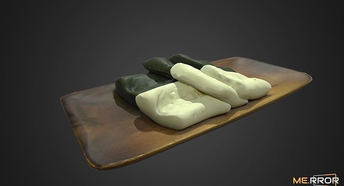 Korean Rice Cake Jeol-Pyeon Low-poly 3D model 4