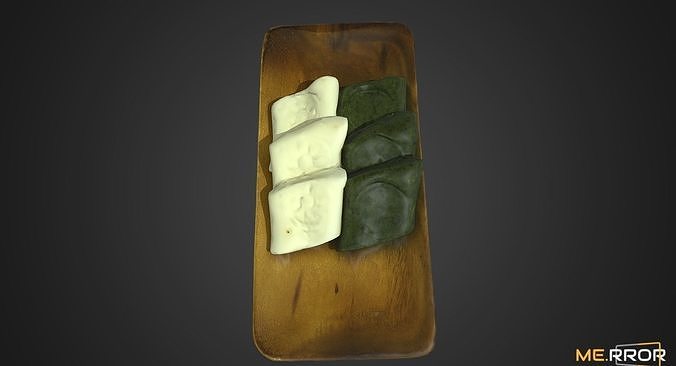Korean Rice Cake Jeol-Pyeon Low-poly 3D model 7