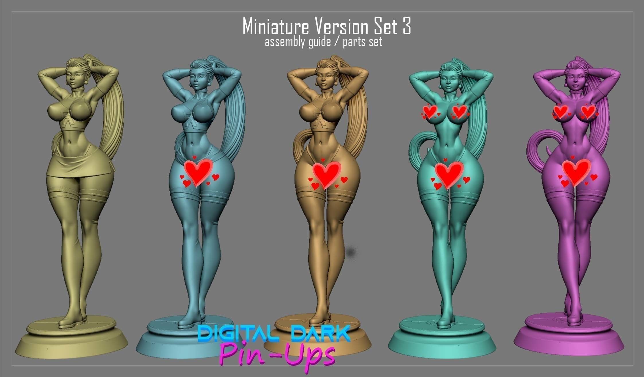 Jessie and Meowth with NSFW version and Miniatures version 3D print model_18