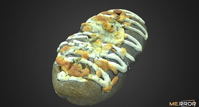 Squid Ink Bread Low-poly 3D model 5