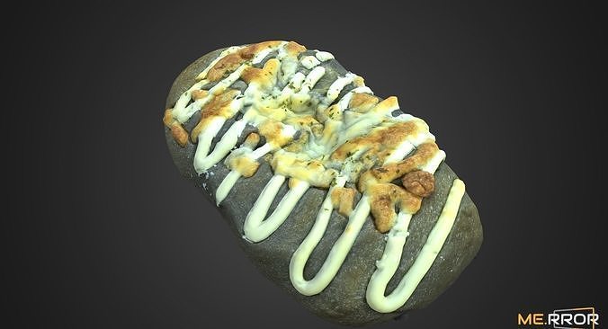 Squid Ink Bread Low-poly 3D model 7