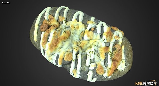 Squid Ink Bread Low-poly 3D model 3