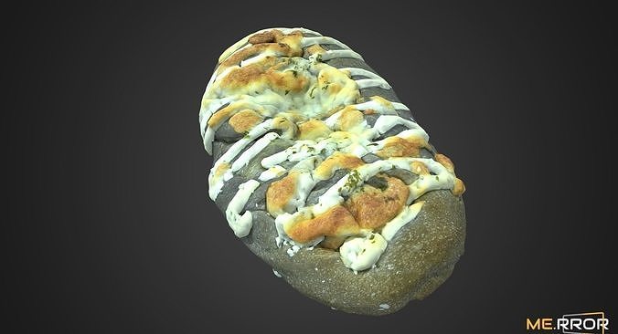 Squid Ink Bread Low-poly 3D model 4