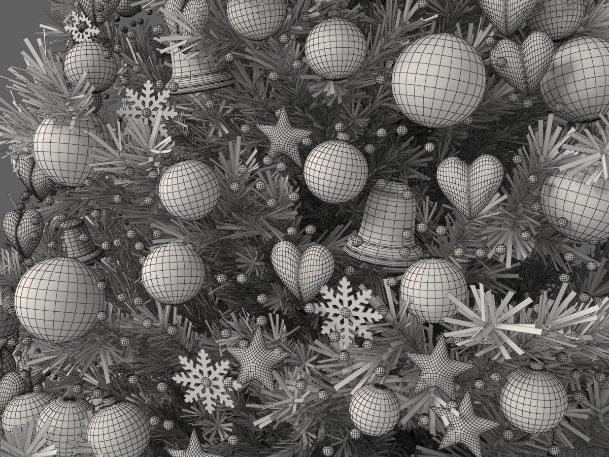 Christmas Tree With Ornaments 3D model_9