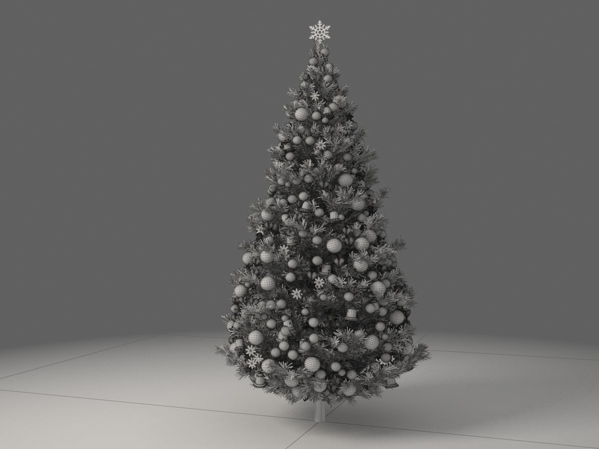 Christmas Tree With Ornaments 3D model_6