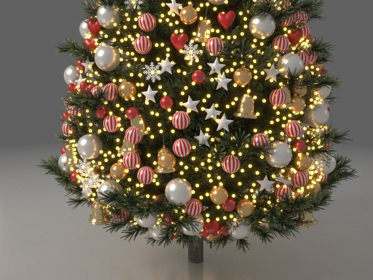 Christmas Tree With Ornaments 3D model_2