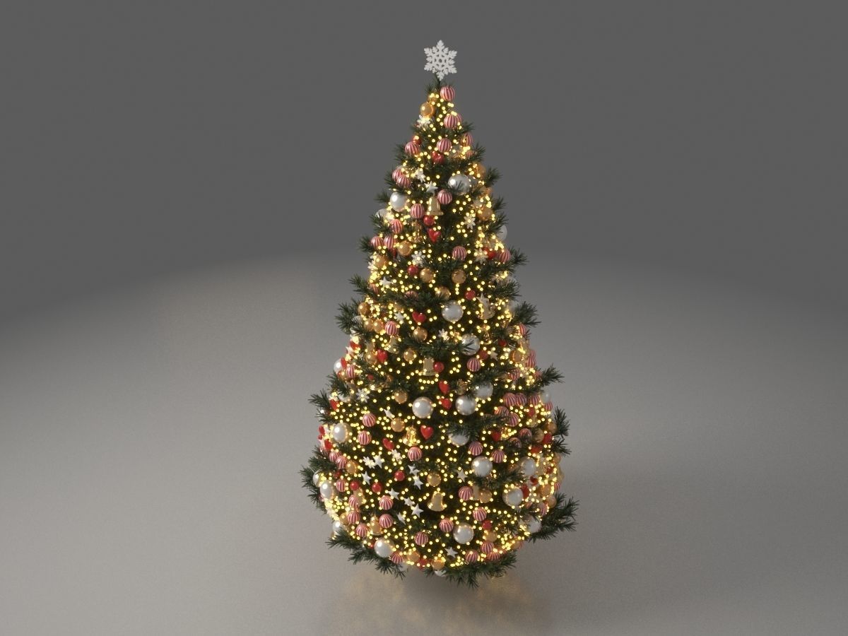 Christmas Tree With Ornaments 3D model_5