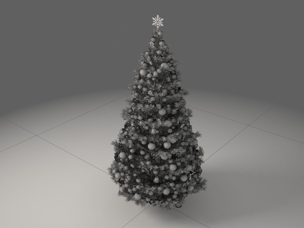 Christmas Tree With Ornaments 3D model_10