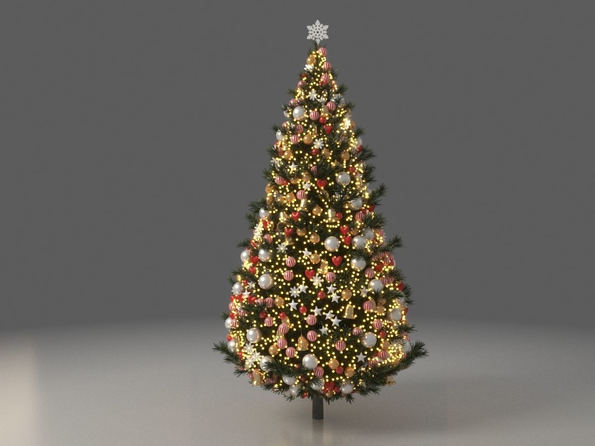 Christmas Tree With Ornaments 3D model_1
