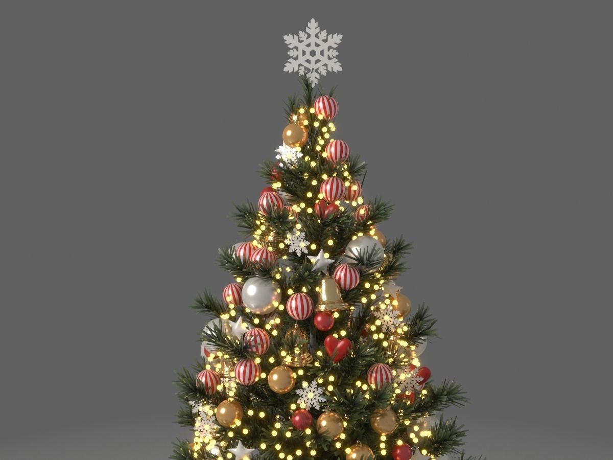 Christmas Tree With Ornaments 3D model_3