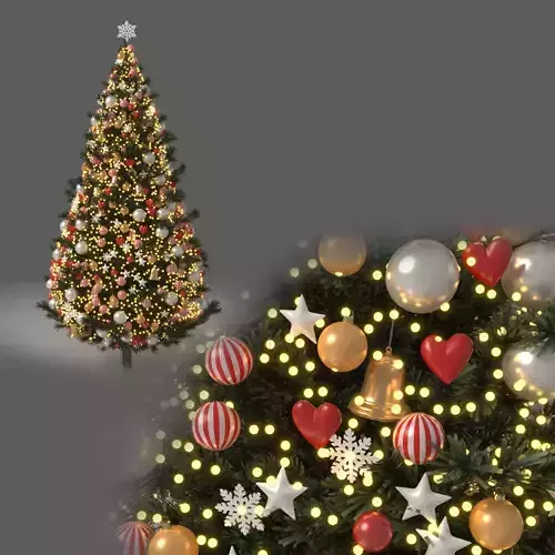 Christmas Tree With Ornaments 3D model Christmas Tree With Ornaments 3D model