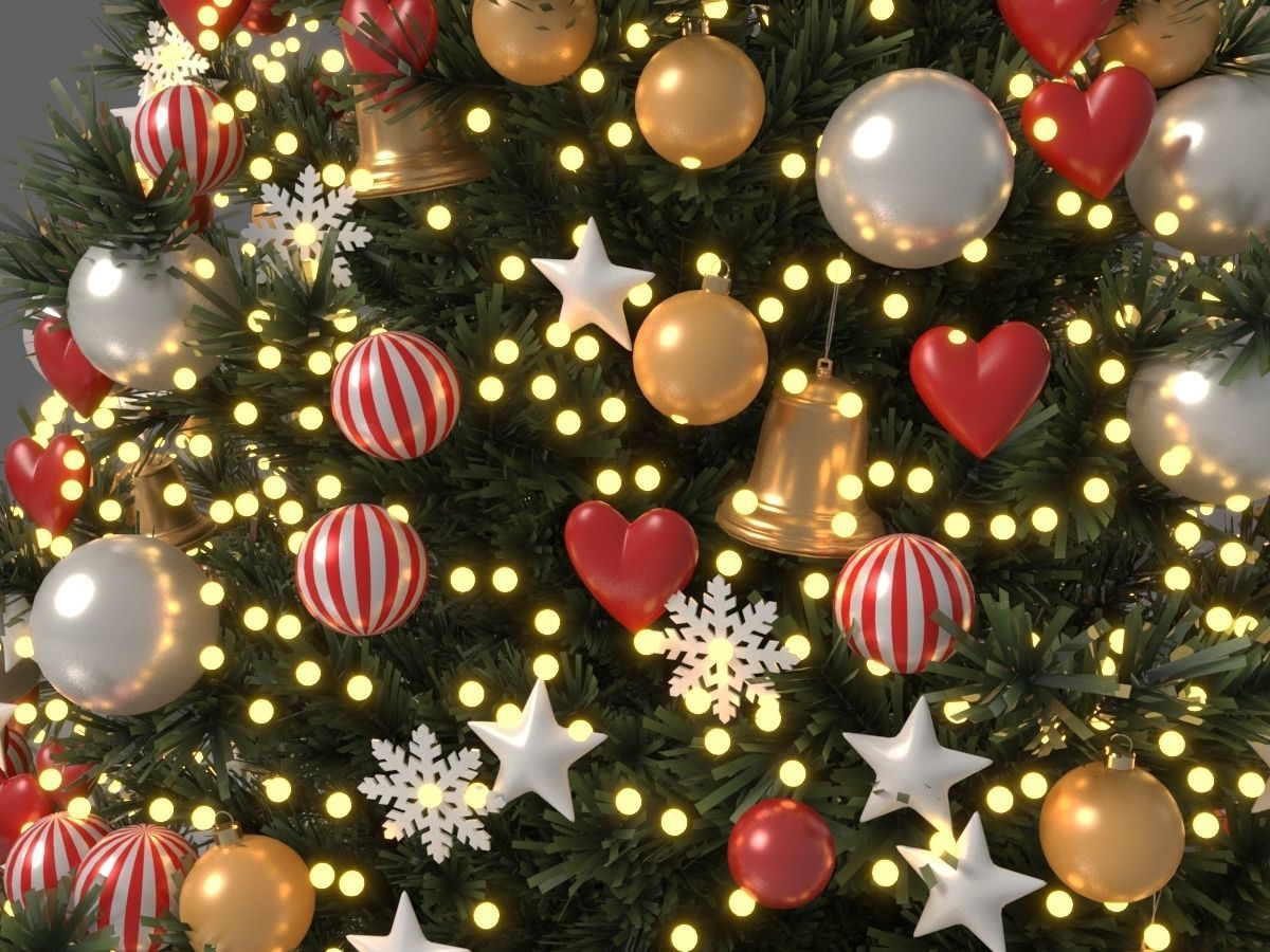 Christmas Tree With Ornaments 3D model_4
