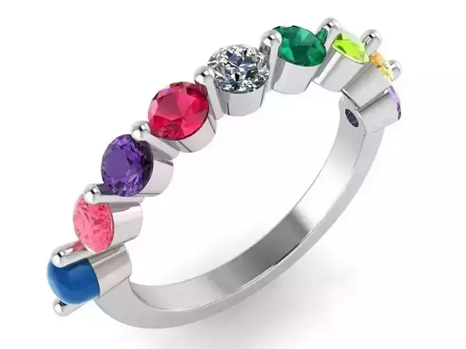 Colorful diamond ring  3316 3D print model 
