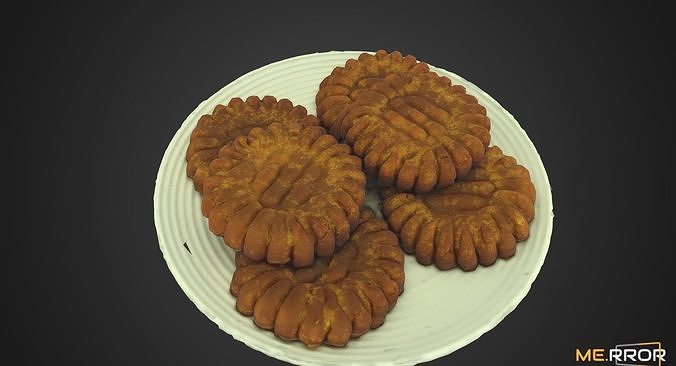 Yakgua Korean Honey Pastry Low-poly 3D model 5