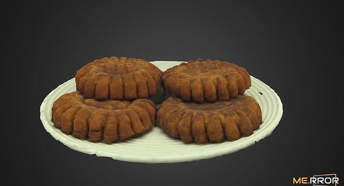 Yakgua Korean Honey Pastry Low-poly 3D model 3