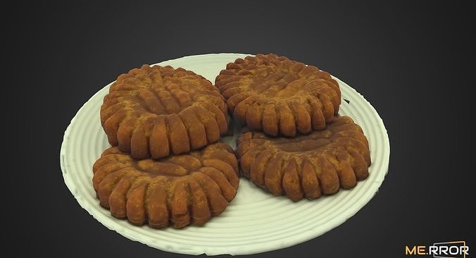 Yakgua Korean Honey Pastry Low-poly 3D model 7