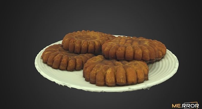 Yakgua Korean Honey Pastry Low-poly 3D model 6