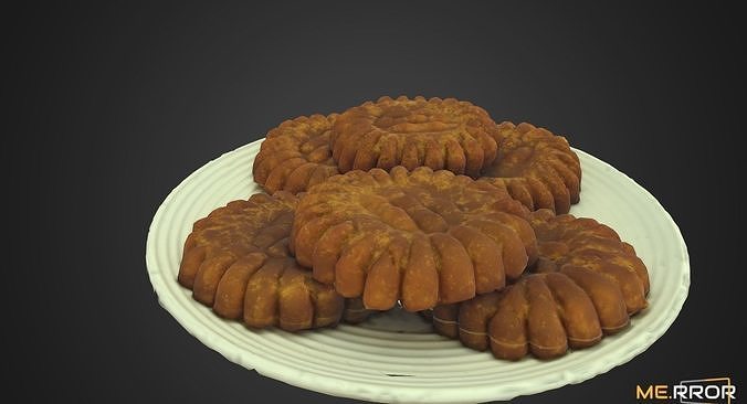 Yakgua Korean Honey Pastry Low-poly 3D model 4
