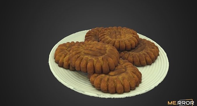 Yakgua Korean Honey Pastry Low-poly 3D model 2