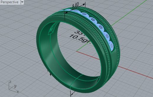 Diamond signet ring 3317 3D print model 3D print model_7