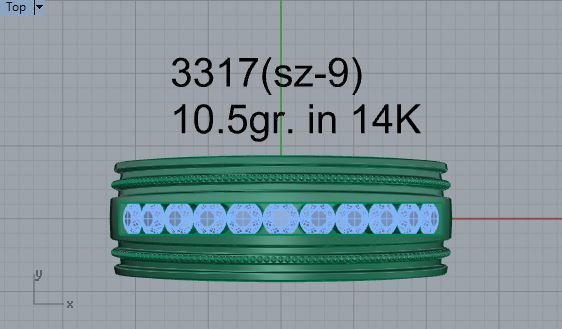 Diamond signet ring 3317 3D print model 3D print model_4
