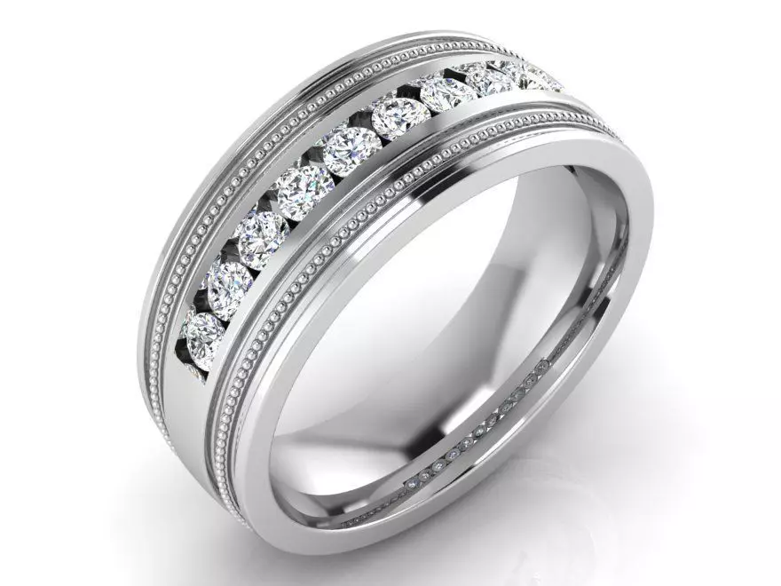 Diamond signet ring 3317 3D print model 3D print model_0