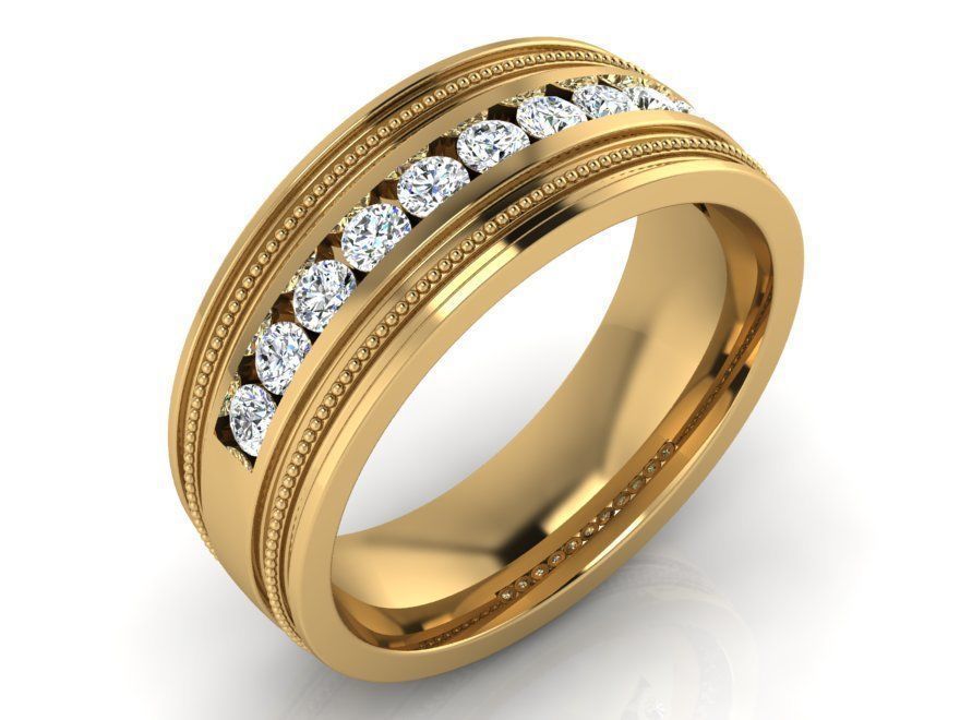 Diamond signet ring 3317 3D print model 3D print model_1