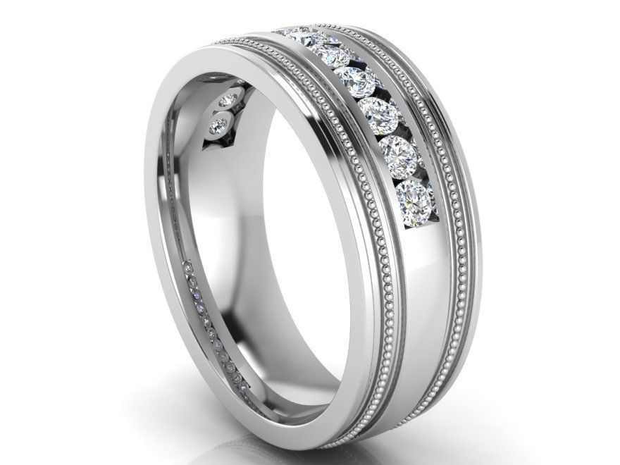 Diamond signet ring 3317 3D print model 3D print model_2